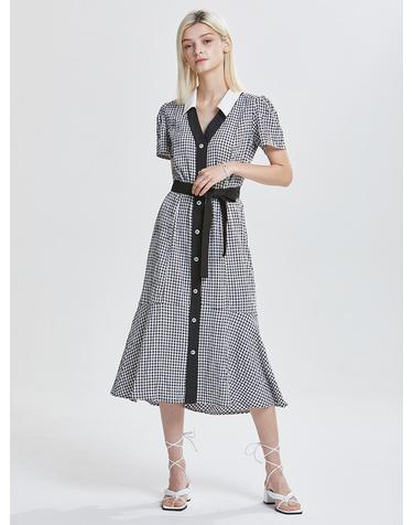 [와이제이] ATLANTIC CHECK ONEPIECE_BLACK