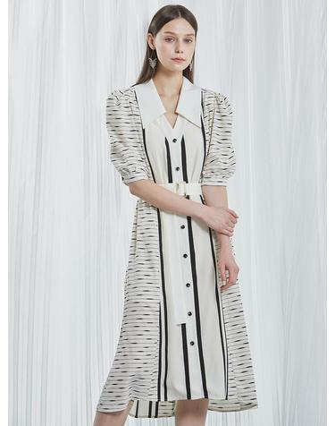 [와이제이] BARCODE STRIPE ONE PIECE_WHITE