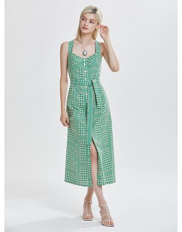 [와이제이] APPLE GREEN COTTON ONEPIECE