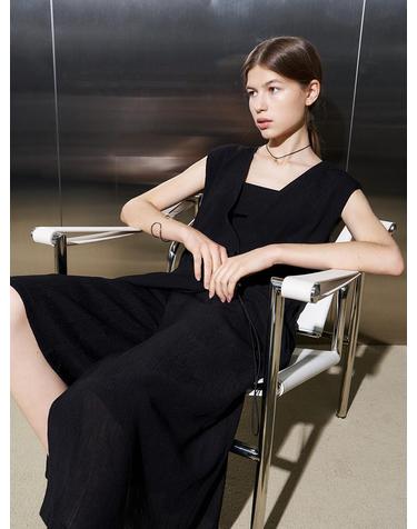 [와이제이] SUMMER WRAP ONE PIECE_BLACK