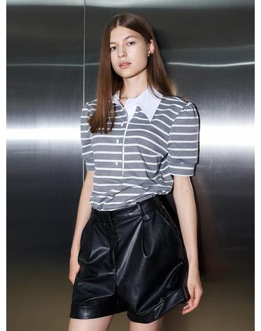 [와이제이] STRIPE SHORT SLEEVE POLO T_GREY