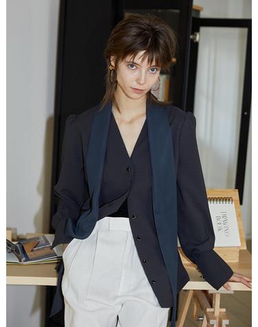 [와이제이] V NECK OPEN TIE SHIRTS_GREY