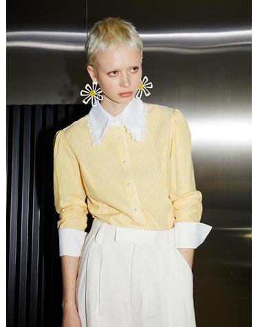 [와이제이] POWDER YELLOW STRIPE SHIRTS