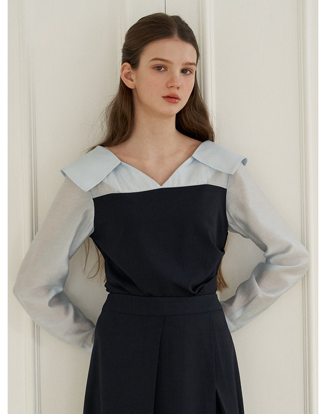 플로브 [플로브] SOFT DRAPING BLOUSE(NA) 착용컷