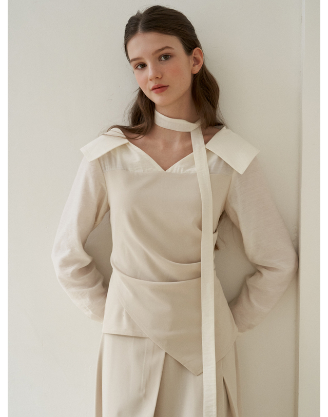 플로브 [플로브] SOFT DRAPING BLOUSE_ 3color 착용컷
