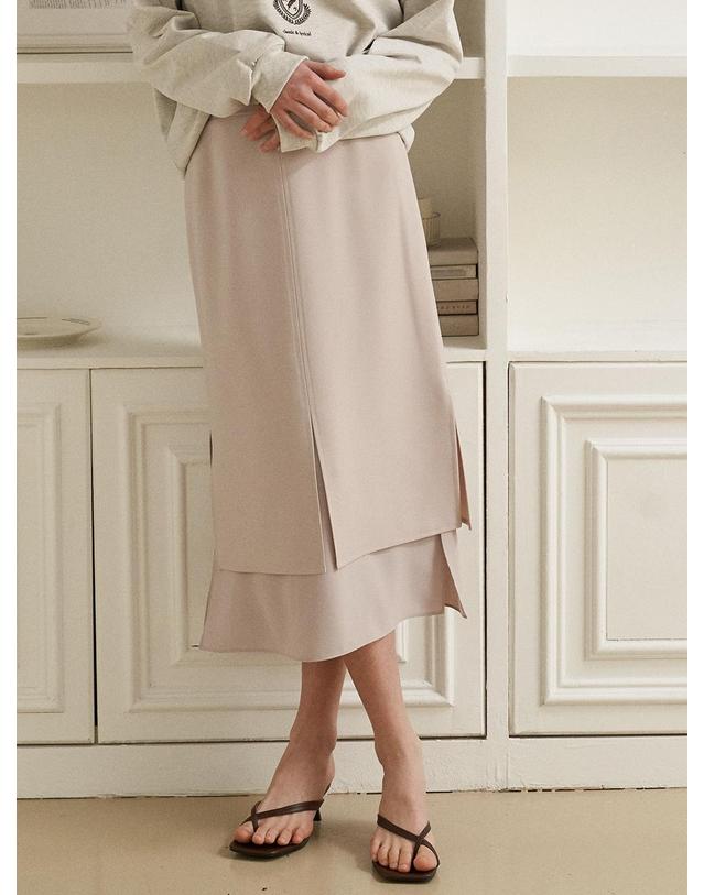 플로브 [플로브] LAYERD SKIRT_2COLOR 착용컷