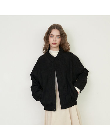 SUEDE SEAM CROP JACKET_BK
