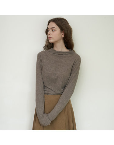 HALF NECK ANGORA TEE_BR