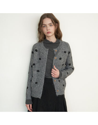 SOFT DOT KNIT CARDIGAN_MG