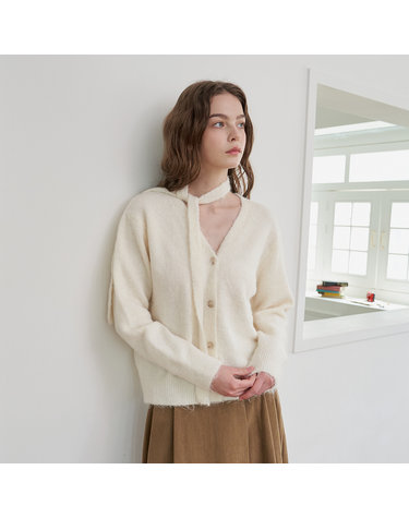 MELLOW SCARF KNIT CARDIGAN_WT