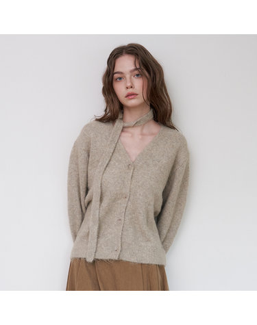 MELLOW SCARF KNIT CARDIGAN_BE