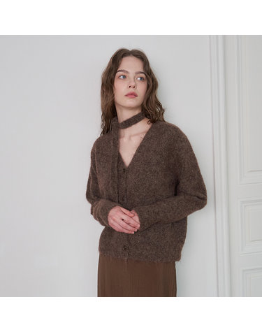 MELLOW SCARF KNIT CARDIGAN_BR