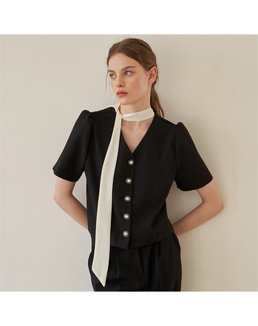 [플로브] ROMAN BLOUSE_BK
