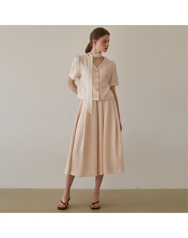 [플로브] ROMAN BLOUSE BLOOM FLARE SKIRT SET UP_PB