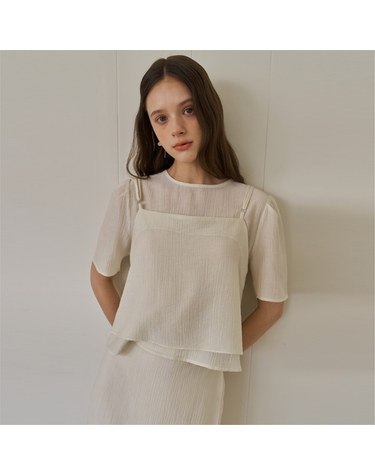 [플로브] SHEER SET UP BLOUSE_YE