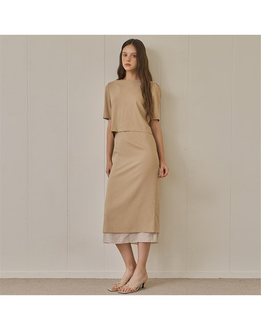 [플로브] OVE 2 BLOUSE INNER SHEER DRESS SET UP_BE