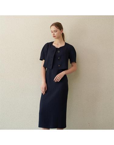 [플로브] RORANG BLOUSE NOTED DRESS SET UP_NA