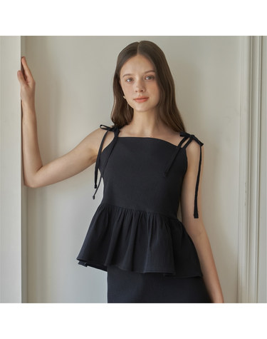 [플로브] BON BON SLEEVELESS BLOUSE_BK