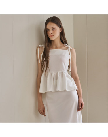 [플로브] BON BON SLEEVELESS BLOUSE_WH