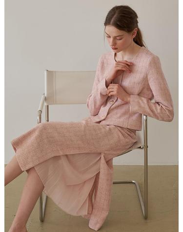 [플로브] EDIT U-NECK JACKET_PK ELEGANCE SKIRT SET UP_PK