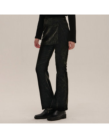 [카미노] VELVET BOOTS CUT TRAINING PANTS BLACK