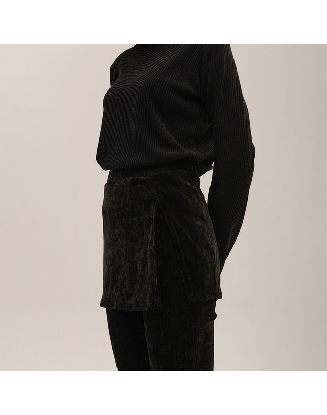 카미노 [카미노] VELVET BOOTS CUT TRAINING PANTS BLACK 착용컷