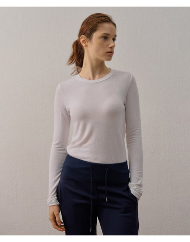 BASIC STRETCH LONG SLEEVE T-SHIRT WHITE