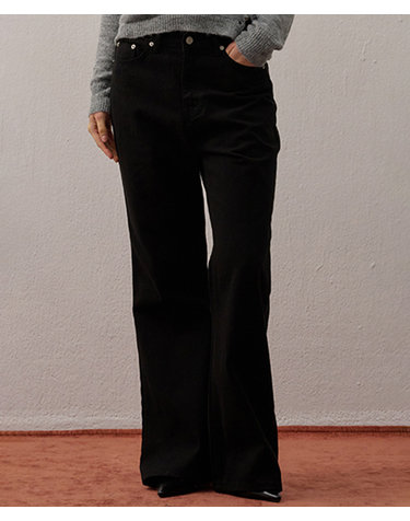 COTTON BOOTCUT PANTS BLACK