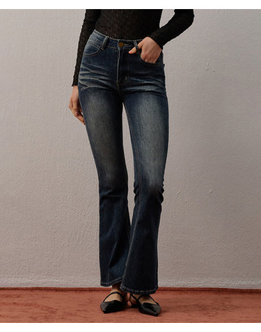 SLIM BOOTCUT DENIM PANTS DARK BLUE
