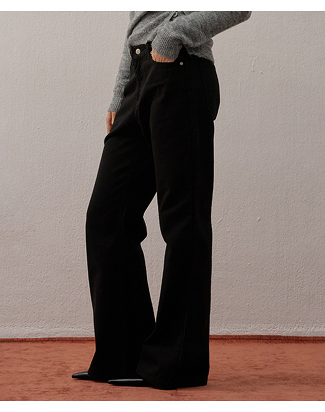 카미노 COTTON BOOTCUT PANTS BLACK 착용컷