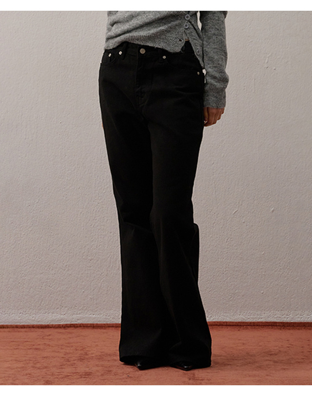 카미노 COTTON BOOTCUT PANTS BLACK 착용컷