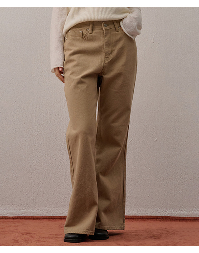 카미노 COTTON BOOTCUT PANTS BEIGE 착용컷