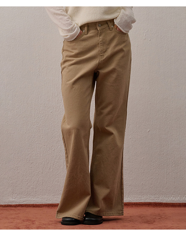 카미노 COTTON BOOTCUT PANTS BEIGE 착용컷