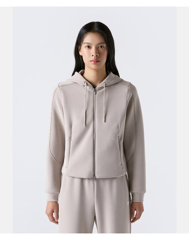 데상트 여성 모달 플로우 후드형 트레이닝 자켓 SR322PFT81
