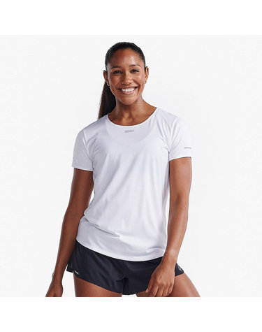 [2XU]여성 라이트 스피드 테크 반팔티 화이트_WR7152AWHT-SRF