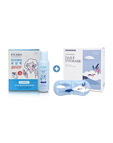 아이아쿠아 눈건강 눈청결 아이케어 세정액 110ml + 스팀베이스 데일리 아이마스크(구름이불향)