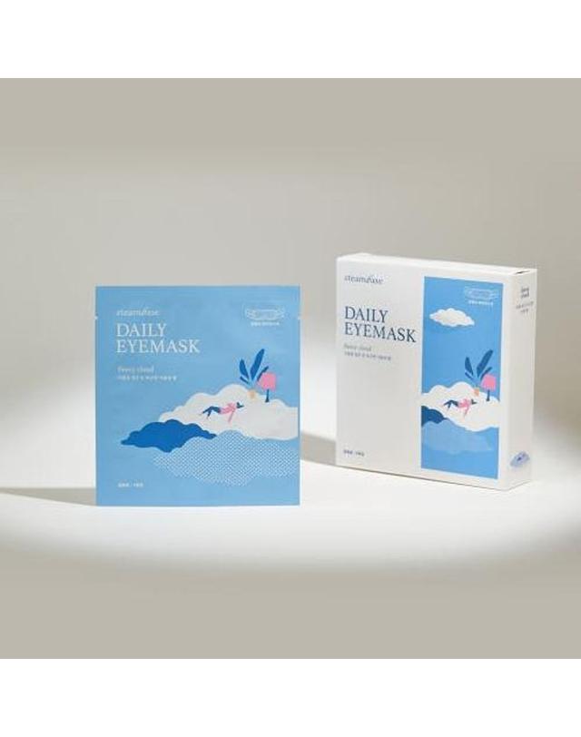 아이아쿠아 서울 부산 밝은세상안과와 함께하는 스팀베이스 데일리 아이마스크 구름이불향 5매입 온열안대 눈찜질 착용컷