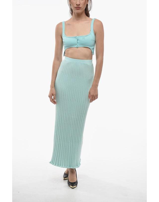에어론 [해외직구] 에어론 롱 스커트 AW23RSSK159430332 Light blue 착용컷