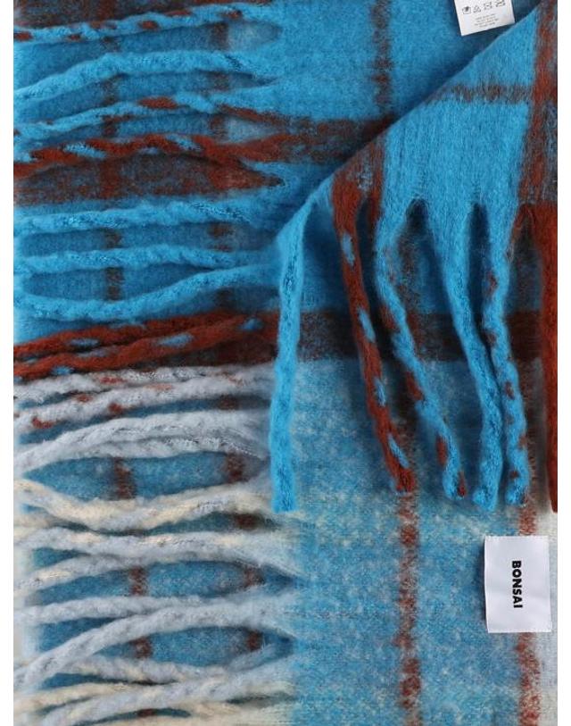 본사이 [해외직구] 25FW 본사이 머플러 스카프 AC004V5 GRY LIGHT BLUE MULTI 착용컷