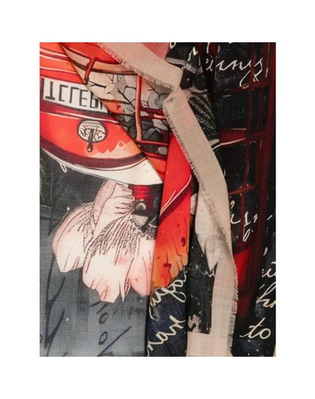 다니엘로 [해외직구] 26FW 다니엘로 머플러 스카프 MIKA 8018W RED BLACK 착용컷