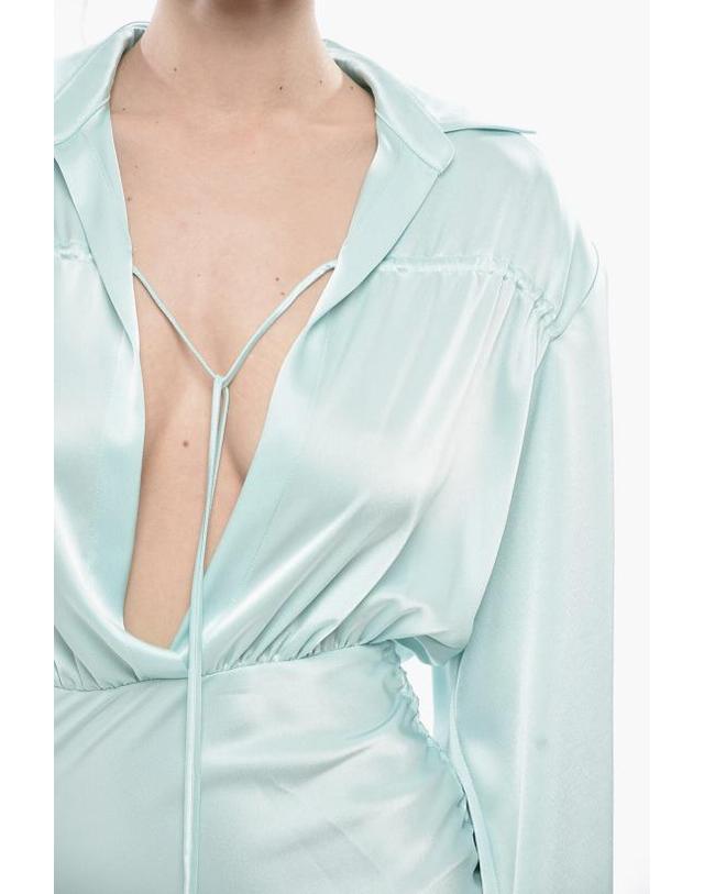 데이비드 코마 [해외직구] 데이비드 코마 숏 원피스 RE24DK59DSI AQ Light blue 착용컷