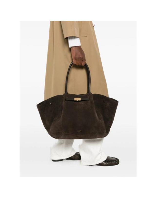 드멜리어 [해외직구] 26FW 드멜리어 토트백 D90 NEW YORK SUEDESMOOT DKCHO BROWN 착용컷