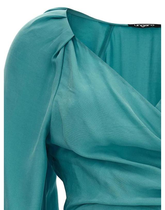 엠마뉴엘 웅가로 [해외직구] 23SS 엠마뉴엘 웅가로 숏 원피스 US3D16LAGOON Light Blue 착용컷