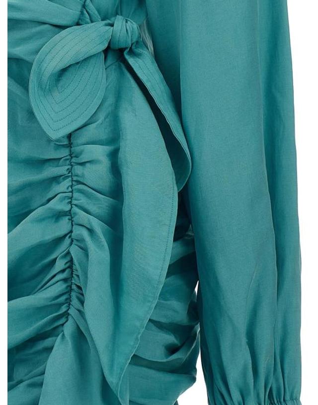 엠마뉴엘 웅가로 [해외직구] 23SS 엠마뉴엘 웅가로 숏 원피스 US3D16LAGOON Light Blue 착용컷