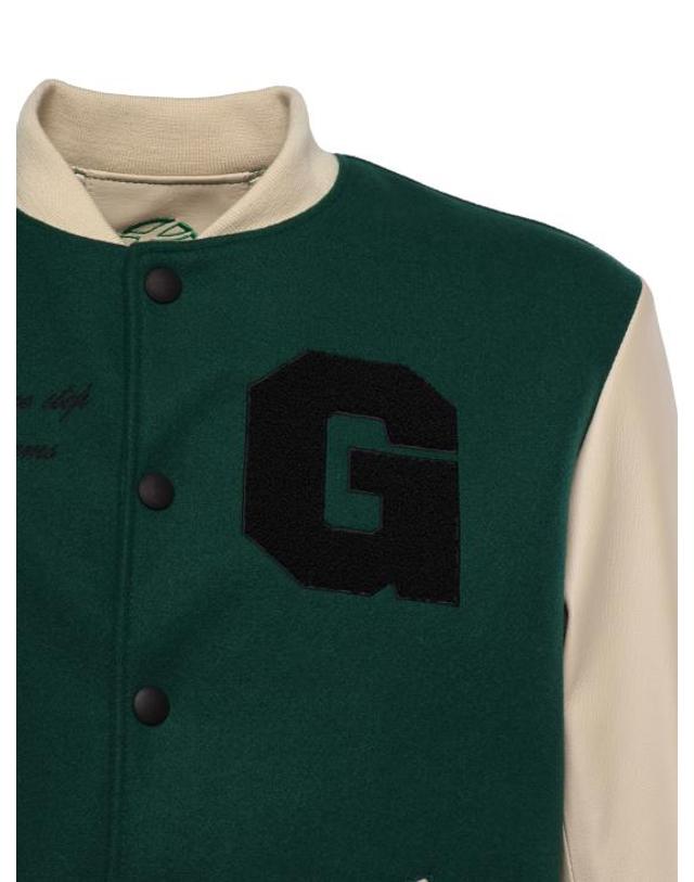 줄리아노 갈리아노 [해외직구] 26SS 줄리아노 갈리아노 봄버 자켓 VARSITY NAPPAVERDE Green 착용컷