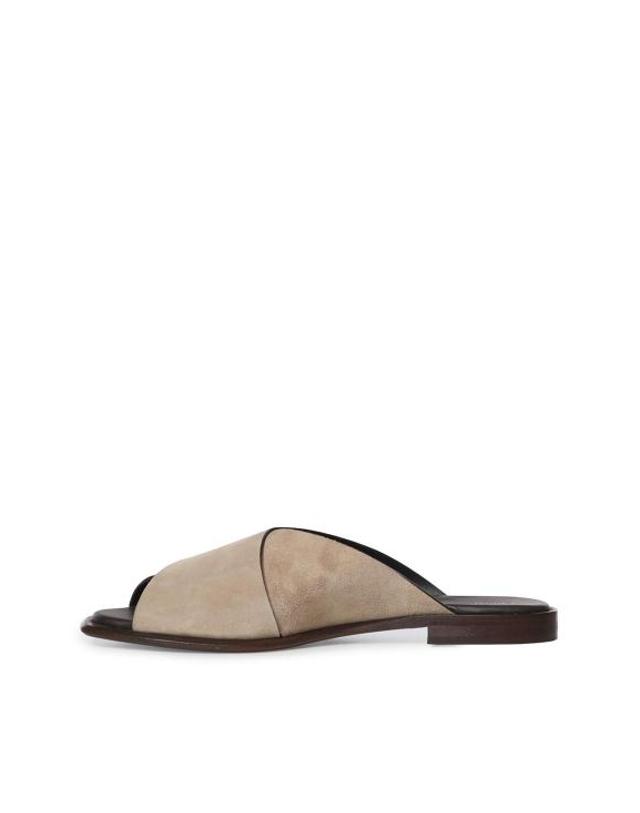 줄리아노 갈리아노 [해외직구] 26SS 줄리아노 갈리아노 뮬 슬리퍼 GD02MVELOURCORDA Beige 착용컷