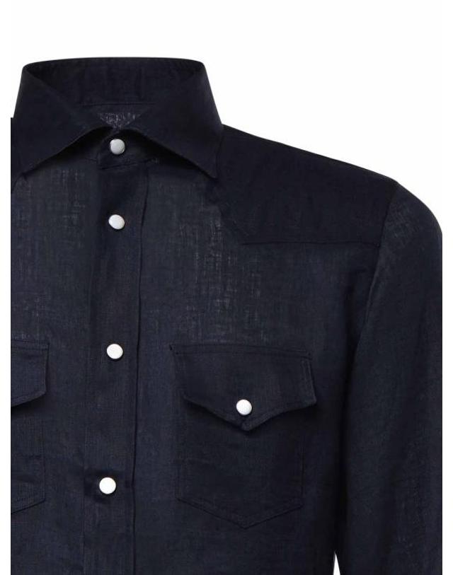 줄리아노 갈리아노 [해외직구] 26SS 줄리아노 갈리아노 긴팔 셔츠 SAVOYBLU Blue 착용컷