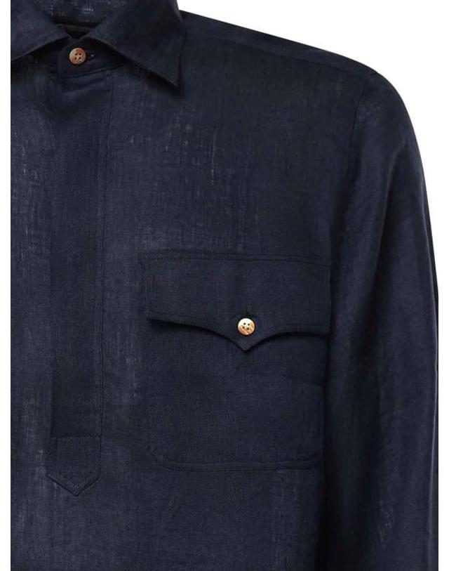 줄리아노 갈리아노 [해외직구] 26SS 줄리아노 갈리아노 긴팔 셔츠 RITSBLU Blue 착용컷