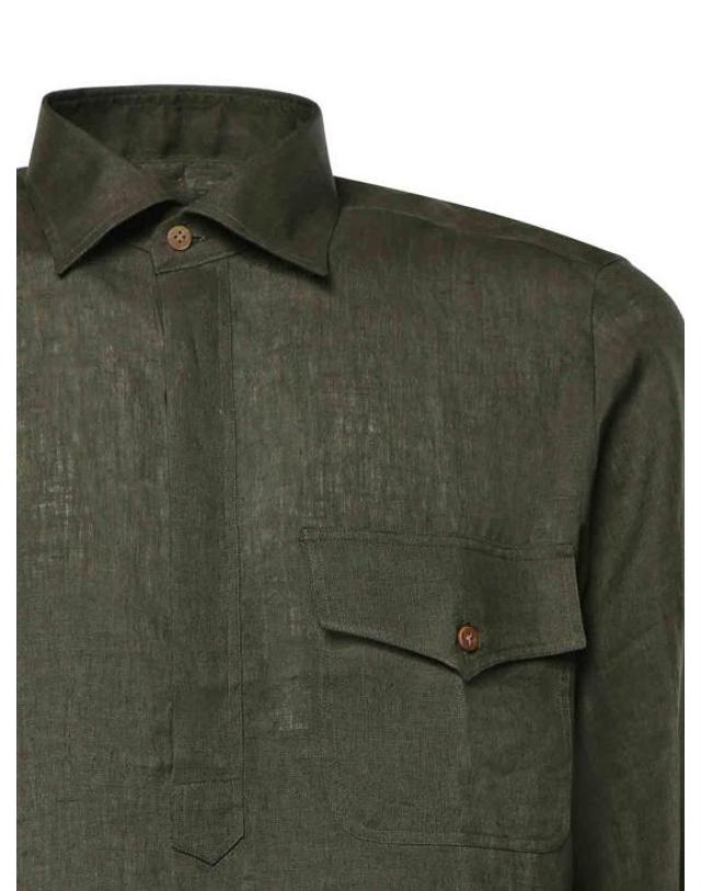 줄리아노 갈리아노 [해외직구] 26SS 줄리아노 갈리아노 긴팔 셔츠 RITSSALVIA Light Green 착용컷