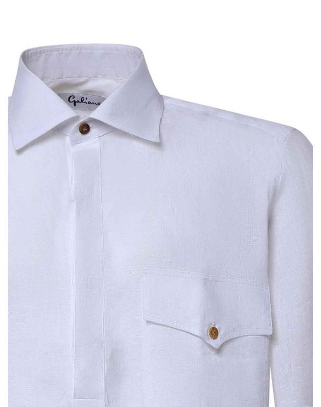 줄리아노 갈리아노 [해외직구] 26SS 줄리아노 갈리아노 긴팔 셔츠 RITSBIANCO White 착용컷